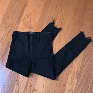 Black Abercrombie and Fitch high rise ankle jeans